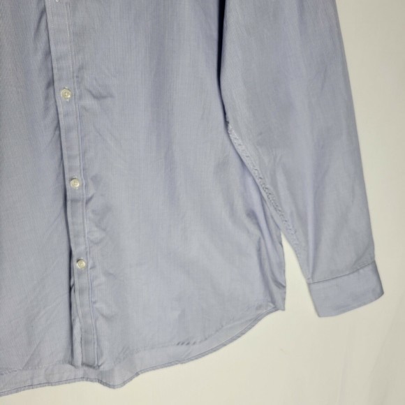 Jeremy Argyle NYC Men's Button Up Dress Shirt Long Sleeve Blue Checkered XXL - Picture 4 of 9